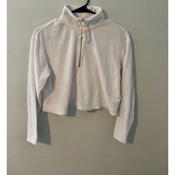 Stoney Clover Lane Sweaters - Stoney Clover Lane x Target Women’s White Quarter Zip Pullover Fleece Size Small